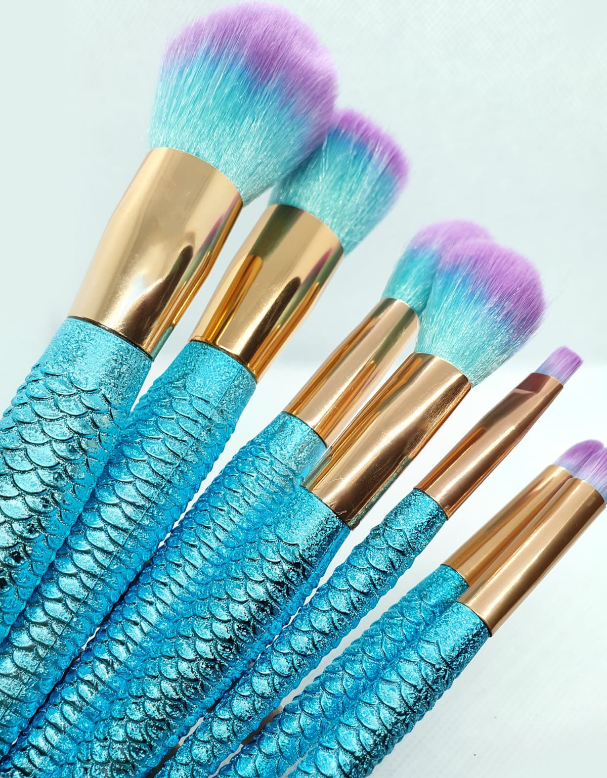 Aqua Mermaid 7 Piece Makeup Brush Set